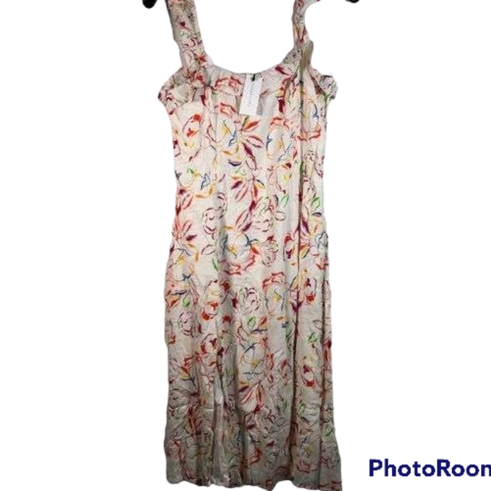 NWT Sugar + Lips Electric Ways Ruffle Trim Milo Midi Floral Tank Dress sz M - Picture 3 of 5